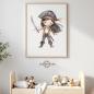Preview: Buegelbild Piratenmädchen dunkle Haare Preview: Buegelbild Piratenmädchen dunkle Haare